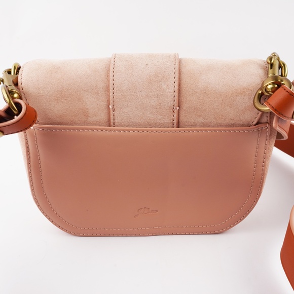 New J.CREW Crossbody Buckle Bag in Italian Suede in Blush Pink - Picture 6 of 9